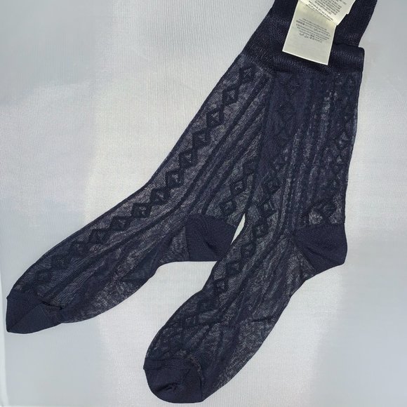 Gucci Diamond GG Mesh Socks in Midnight Blue New With Tags - Picture 1 of 8